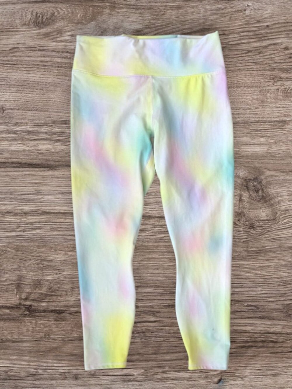 Fabletics Kessler PowerHold Strappy 7/8 Leggings Dessert Sherbet Tie Dye Size L